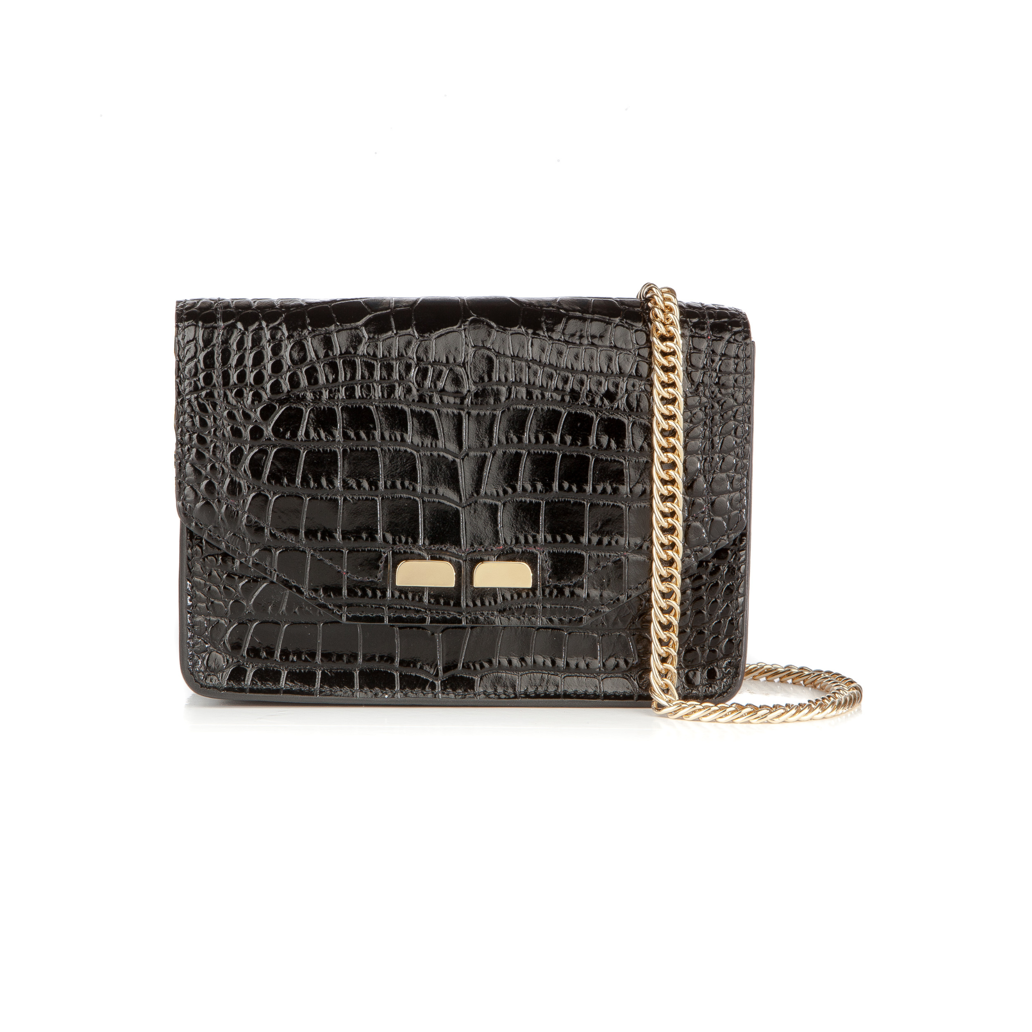 Crocodile-effect chain purse - Women