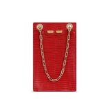 Catherine Cellphone Pouch in Red Lizard