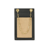 Catherine Cellphone Pouch in Raffia & Black